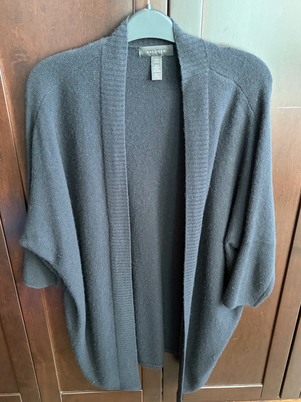 Halogen Black Open-Front Sweater